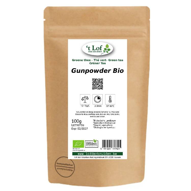 Groene thee Bio Gunpowder (China) - 100 gr 2 Groene thee Bio Gunpowder (China) - 100 gr - Afbeelding 2